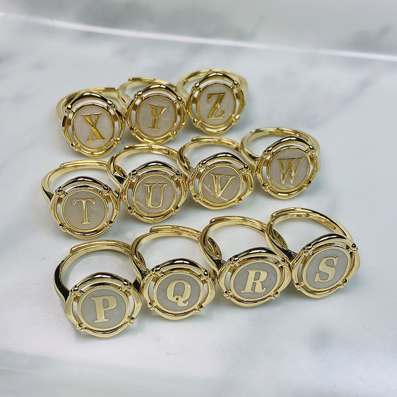 Stainless Steel 26 Letters Can Adjust Ring (a set 26pcs)  RE0005