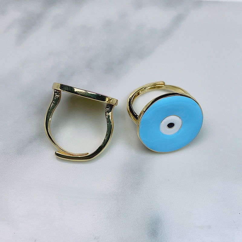 Stainless Steel Enamel  Evil Eyes Can Adjust Ring RE0002