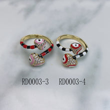 Load image into Gallery viewer, Stainless Steel Enamel  Evil Eyes Snake Opennings Ring RE0003