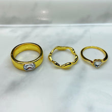 Load image into Gallery viewer, Stainless Steel Zircon Golden Series Ring (a set 9 pcs) RE0018