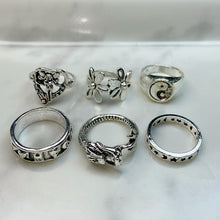 Load image into Gallery viewer, Stainless Steel Silver Series  Ring  (a set 6 pcs) RE0020