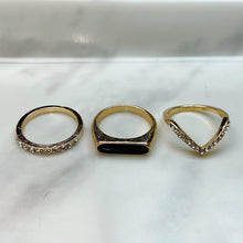 Load image into Gallery viewer, Stainless Steel Enamel  Zircon Golden Series Ring (a set 9 pcs) RE0021