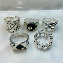 Load image into Gallery viewer, Stainless Steel Silver Series Enamel Ring  (a set 5 pcs) RE0022