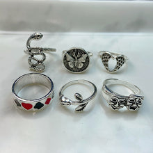 Load image into Gallery viewer, Stainless Steel Silver Series  Ring  (a set 6 pcs) RE0023