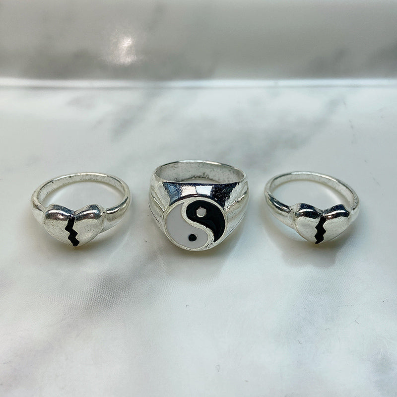 Stainless Steel Silver Series  Ring  (a set 6 pcs) RE0024