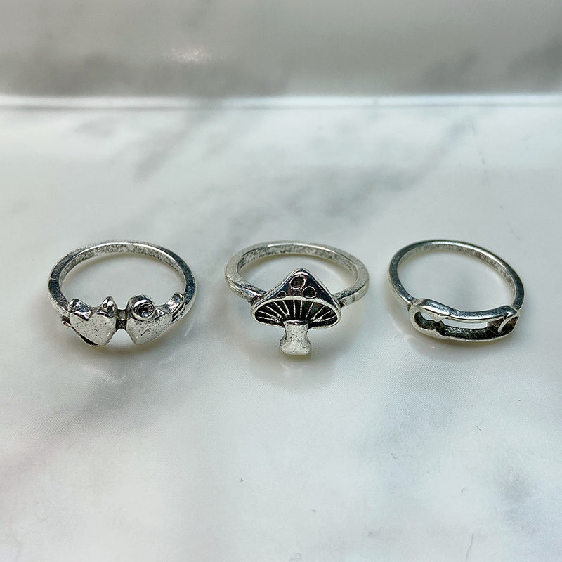 Stainless Steel Silver Series  Ring  (a set 6 pcs) RE0024