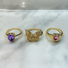 Load image into Gallery viewer, Stainless Steel  Zircon Golden Series Ring (a set 7 pcs) RE0025