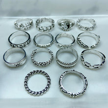 Load image into Gallery viewer, Stainless Steel Silver Series  Ring  (a set 14 pcs) RE0026