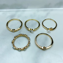 Load image into Gallery viewer, Stainless Steel Zircon Golden Series Ring (a set 8 pcs) RE0027