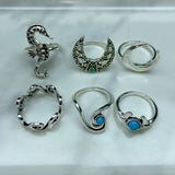 Stainless Steel Silver Series  Ring  (a set 6 pcs) RE0028