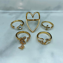 Load image into Gallery viewer, Stainless Steel Golden Series  Ring  (a set  5pcs) RE0029