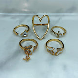 Stainless Steel Golden Series  Ring  (a set  5pcs) RE0029