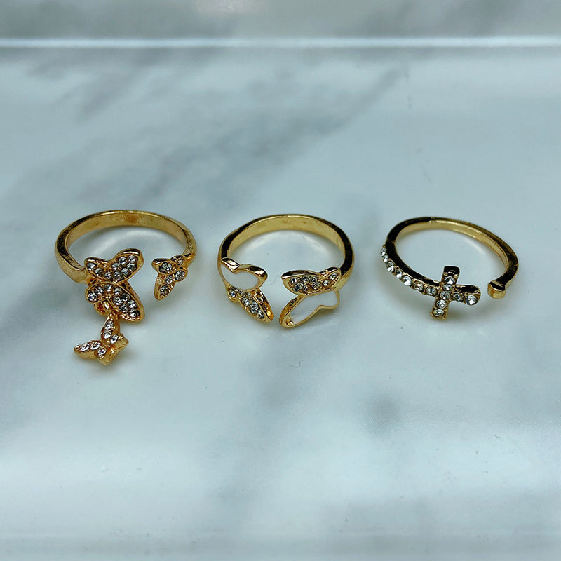 Stainless Steel Golden Series  Ring  (a set  5pcs) RE0029