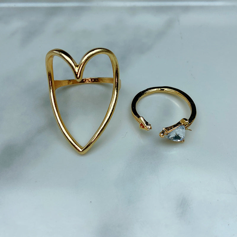 Stainless Steel Golden Series  Ring  (a set  5pcs) RE0029