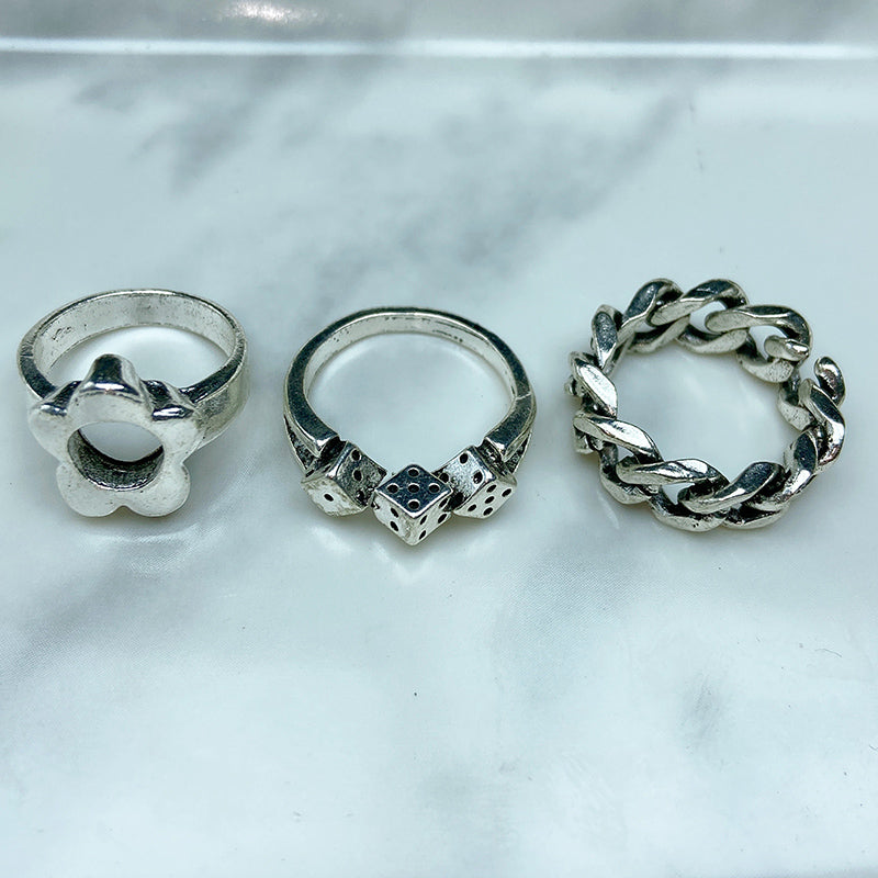 Stainless Steel Silver Series  Ring  (a set 6 pcs) RE0030