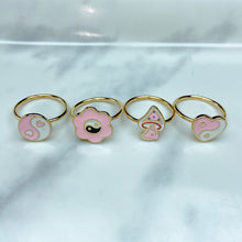 Load image into Gallery viewer, Stainless Steel Enamel  Pink Series Ring (a set 4 pcs) RE0031