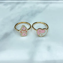 Load image into Gallery viewer, Stainless Steel Enamel  Pink Series Ring (a set 4 pcs) RE0031