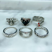 Load image into Gallery viewer, Stainless Steel Silver Series  Ring  (a set 6 pcs) RE0038