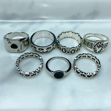 Load image into Gallery viewer, Stainless Steel Silver Series  Ring  (a set 7 pcs) RE0042