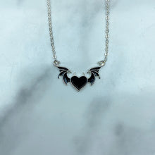 Load image into Gallery viewer, Stainless Steel Enamel Heart With Wing Pendant Necklace NC0065