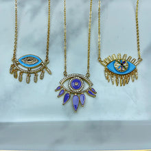 Load image into Gallery viewer, Stainless Steel Enamel Evil Eyes Zircon Pendant Necklace NC0070