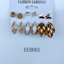 Load image into Gallery viewer, Alloy Imitation Pearl Leopard Earrings  (a set 6 pairs ) EE0001-2