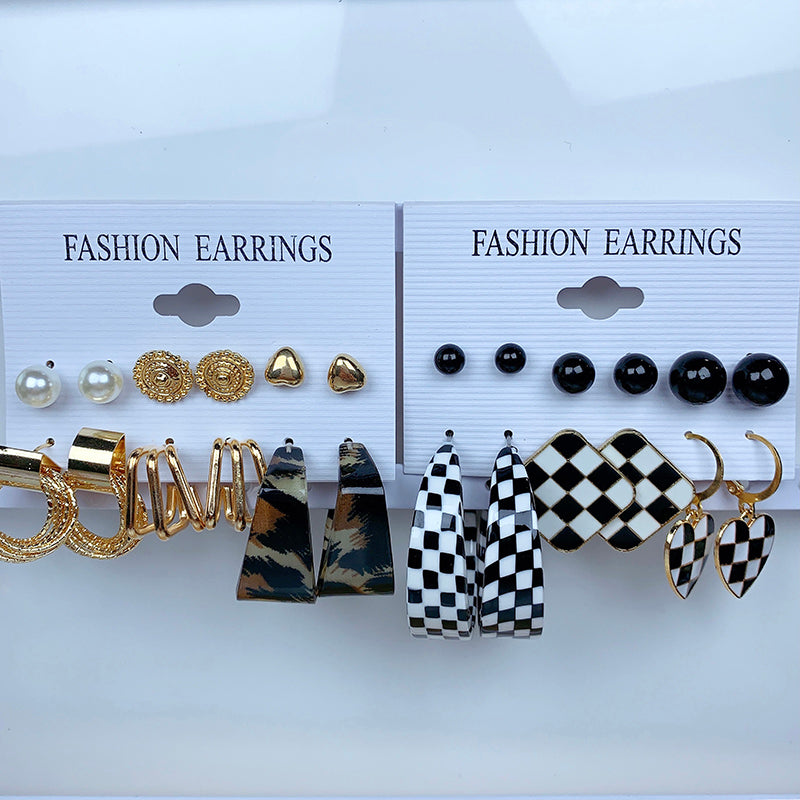 Alloy Lvneverfull Leopard Earrings  (a set 6 pairs ) EE0003-4