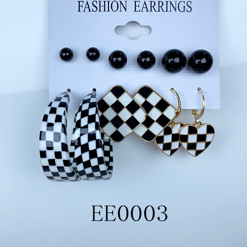 Alloy Lvneverfull Leopard Earrings  (a set 6 pairs ) EE0003-4