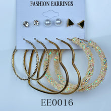 Load image into Gallery viewer, Alloy Imitation Pearl Earrings  (a set 6 pairs ) EE0015-16