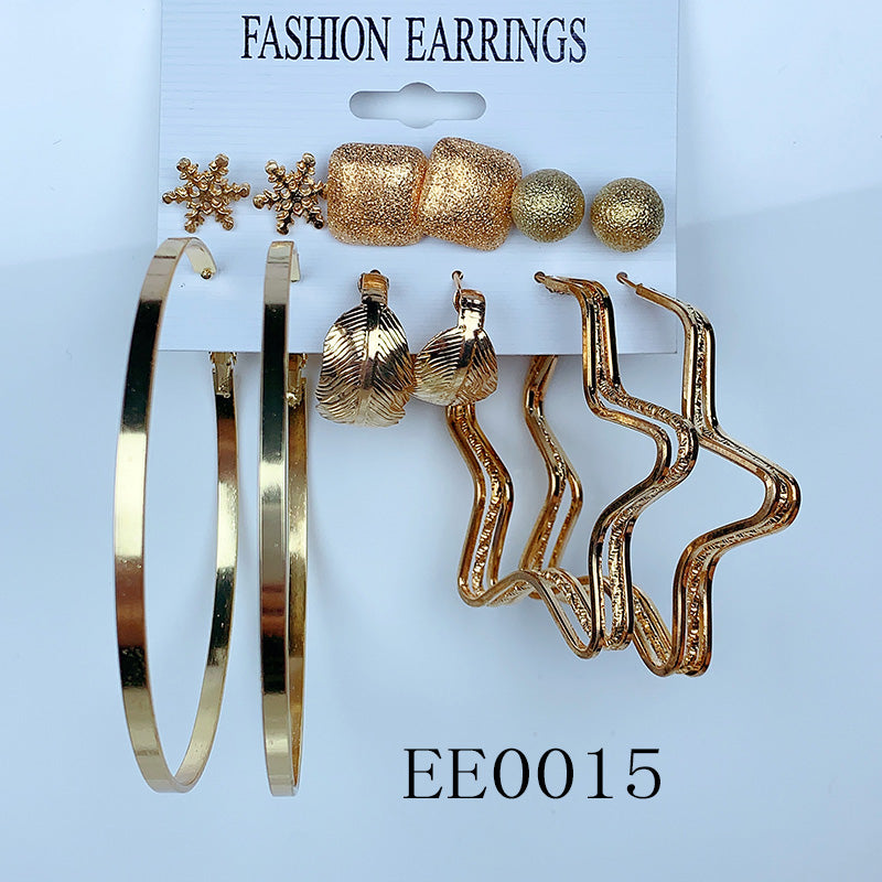 Alloy Imitation Pearl Earrings  (a set 6 pairs ) EE0015-16