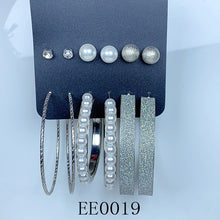 Load image into Gallery viewer, Alloy Imitation Pearl Earrings  (a set 6 pairs ) EE0018-19