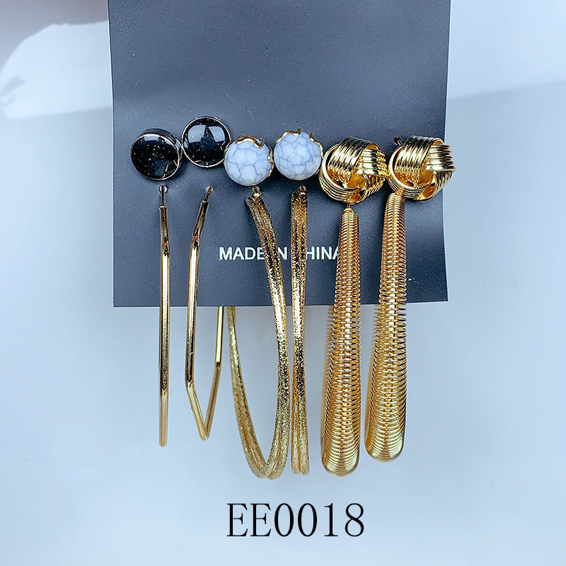 Alloy Imitation Pearl Earrings  (a set 6 pairs ) EE0018-19