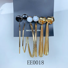 Load image into Gallery viewer, Alloy Imitation Pearl Earrings  (a set 6 pairs ) EE0018-19