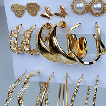 Load image into Gallery viewer, Alloy Imitation Pearl Earrings  (a set 9 pairs ) EE0022