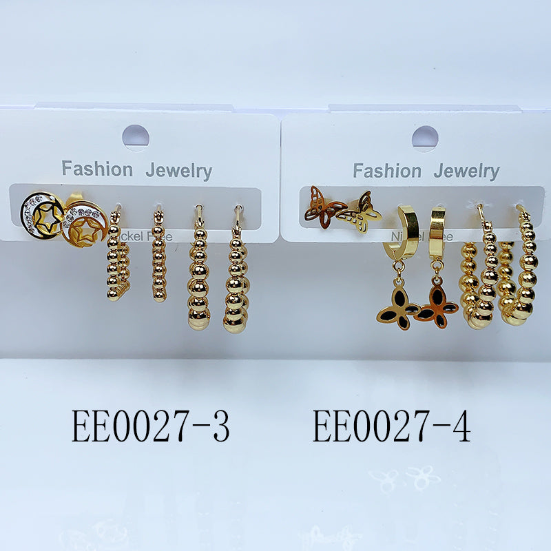 Alloy Zircon Earrings  (a set 3 pairs ) EE0027