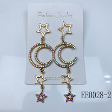 Load image into Gallery viewer, Alloy Moon Star Zircon Earrings EE0028