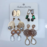 Alloy Imitation Pearl Zircon Earrings (a set 6 pairs )EE0029