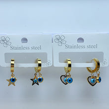 Load image into Gallery viewer, Stainless Steel Moon Star Earrings EC0039