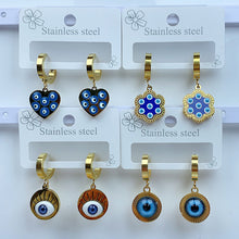 Load image into Gallery viewer, Stainless Steel Evil Eyes Earrings EC0041