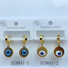 Load image into Gallery viewer, Stainless Steel Evil Eyes Earrings EC0041