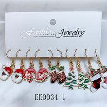 Load image into Gallery viewer, Alloy Christmas Series Earrings  (a set 5 pairs ) EE0034