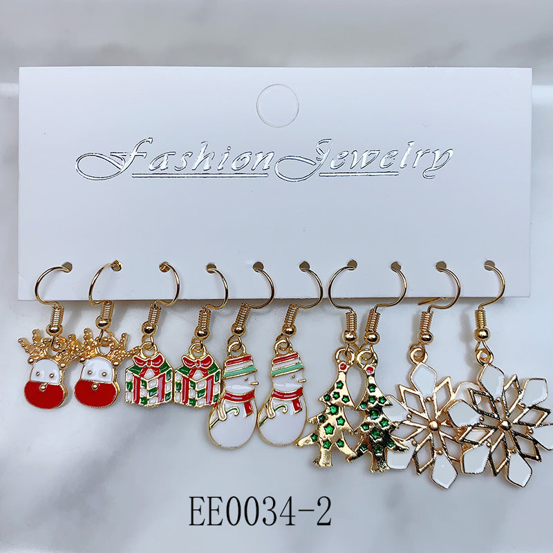 Alloy Christmas Series Earrings  (a set 5 pairs ) EE0034