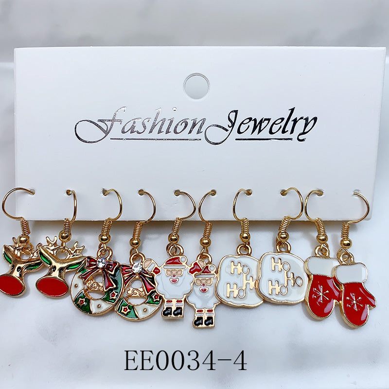 Alloy Christmas Series Earrings  (a set 5 pairs ) EE0034