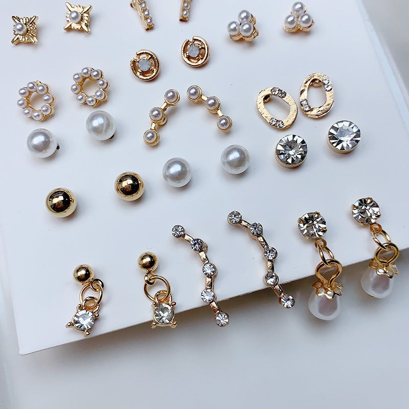 Alloy Imitation Pearl Earrings  (a set 21 pairs ) EE0036