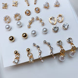 Alloy Imitation Pearl Earrings  (a set 21 pairs ) EE0036