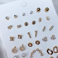 Load image into Gallery viewer, Alloy Imitation Pearl Earrings  (a set 21 pairs ) EE0036