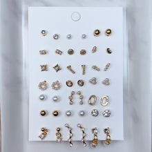 Load image into Gallery viewer, Alloy Imitation Pearl Earrings  (a set 21 pairs ) EE0036