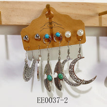 Load image into Gallery viewer, Alloy Turquoise Earrings  (a set 6 pairs ) EE0037