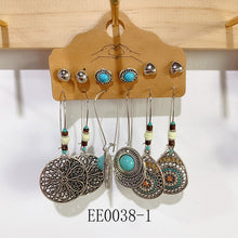 Load image into Gallery viewer, Alloy Turquoise Earrings  (a set 6 pairs ) EE0038