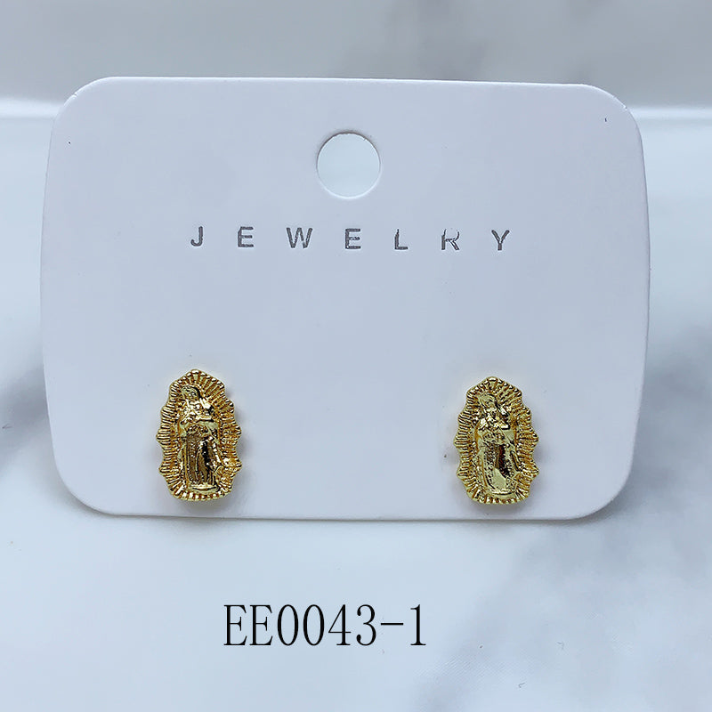 Alloy Virgin Mary Zircon Earrings EE0043